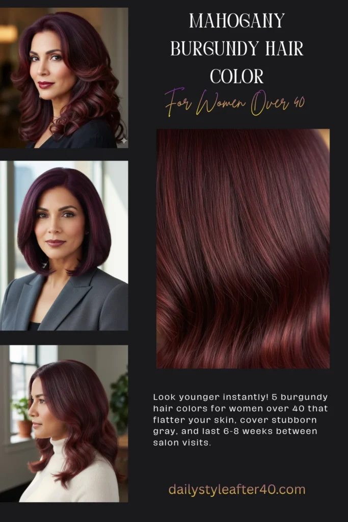 Mahogany Burgundy Hair Color for Women Over 40