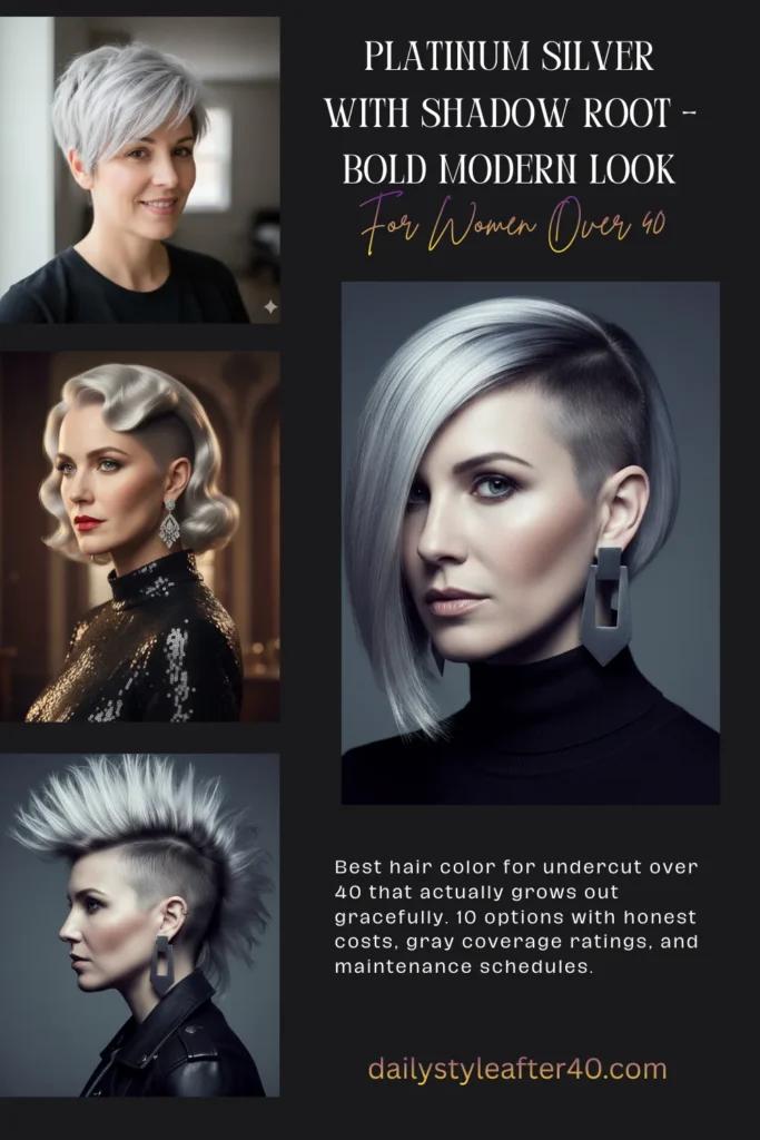 Platinum Silver with Shadow Root - Bold Modern Look