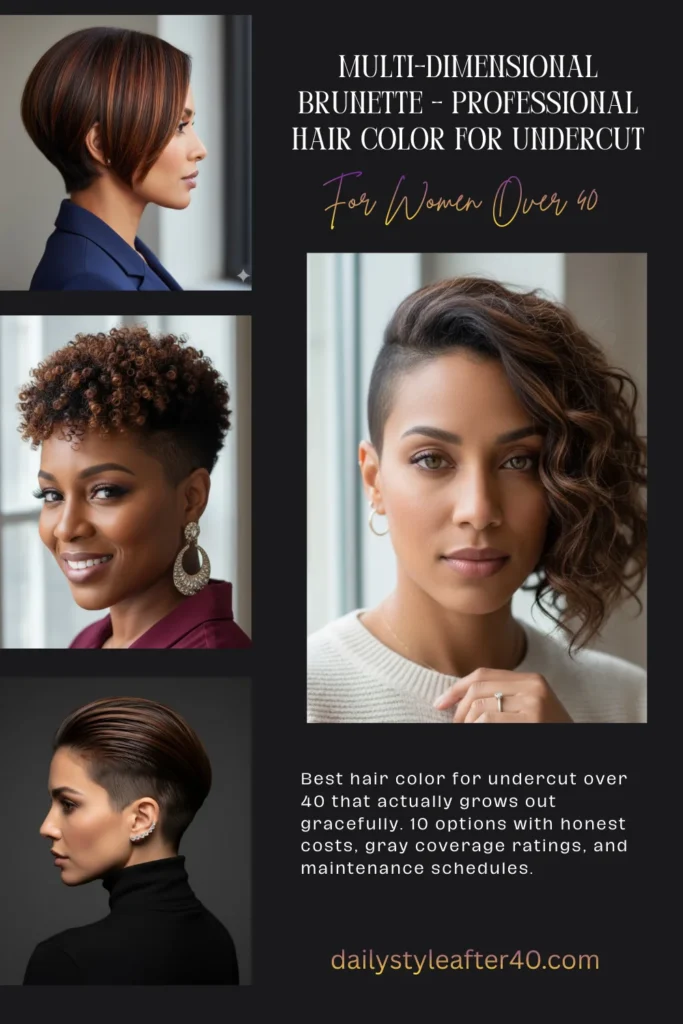 Multi-Dimensional Brunette - Professional Hair Color for Undercut Over 40