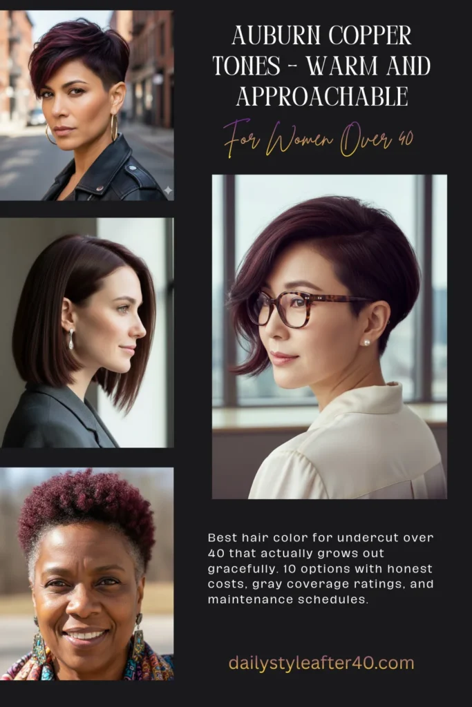 Auburn and Copper Hair Color for Undercut Over 40
