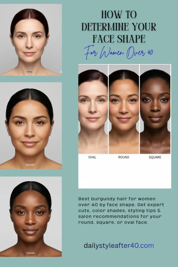 How to Determine Your Face Shape for Burgundy Hair After 40