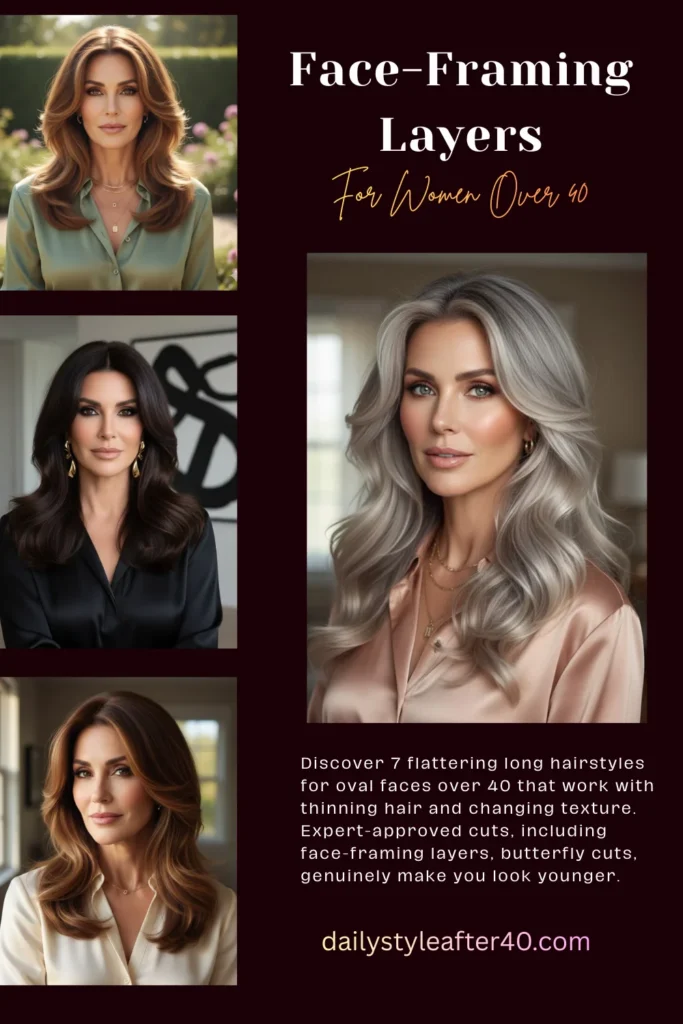 Face-Framing Layers: The Perfect Long Hairstyles for Oval Faces Over 40