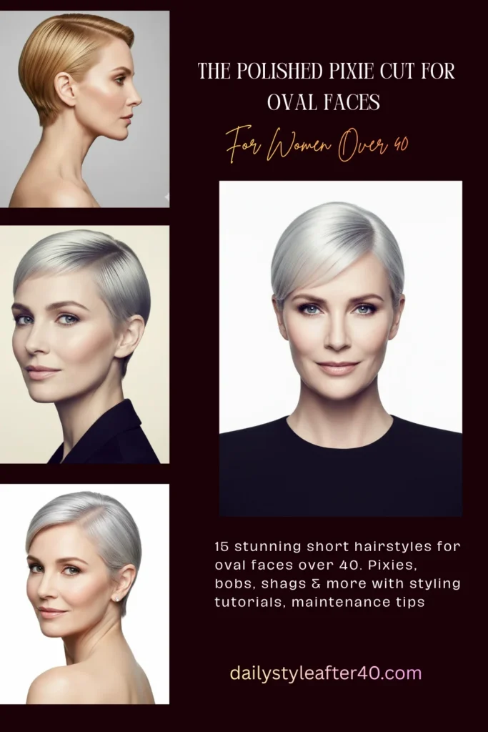 The Polished Pixie Cut for Oval Faces Over 40