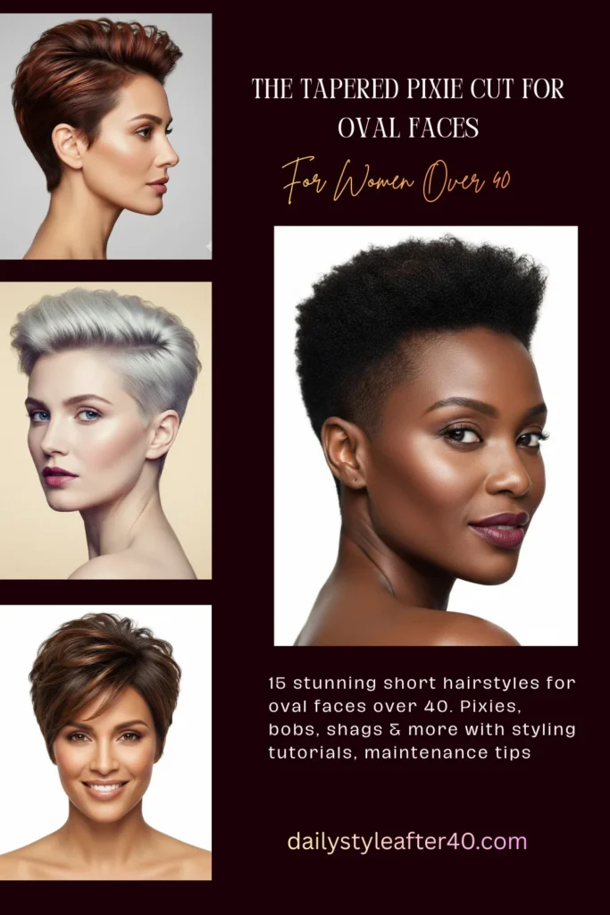 The Tapered Pixie Cut for Oval Faces Over 40