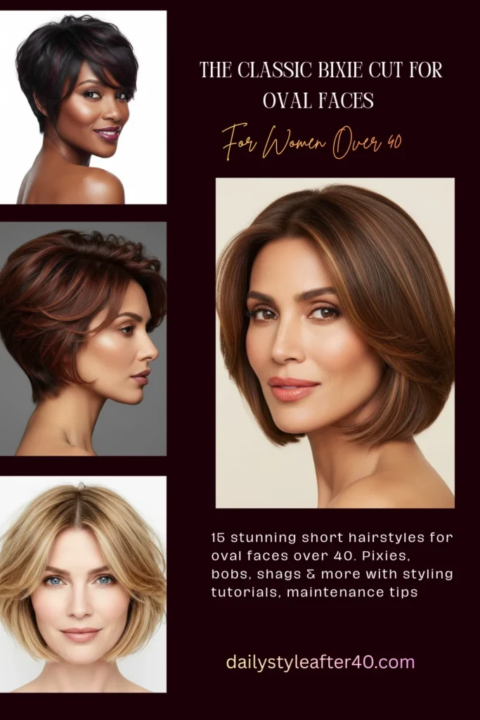 The Classic Bixie Cut for Oval Faces Over 40