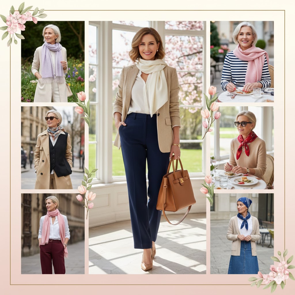 7 Best Spring Scarf Outfits for Women Over 40 That Radiate Timeless Confidence
