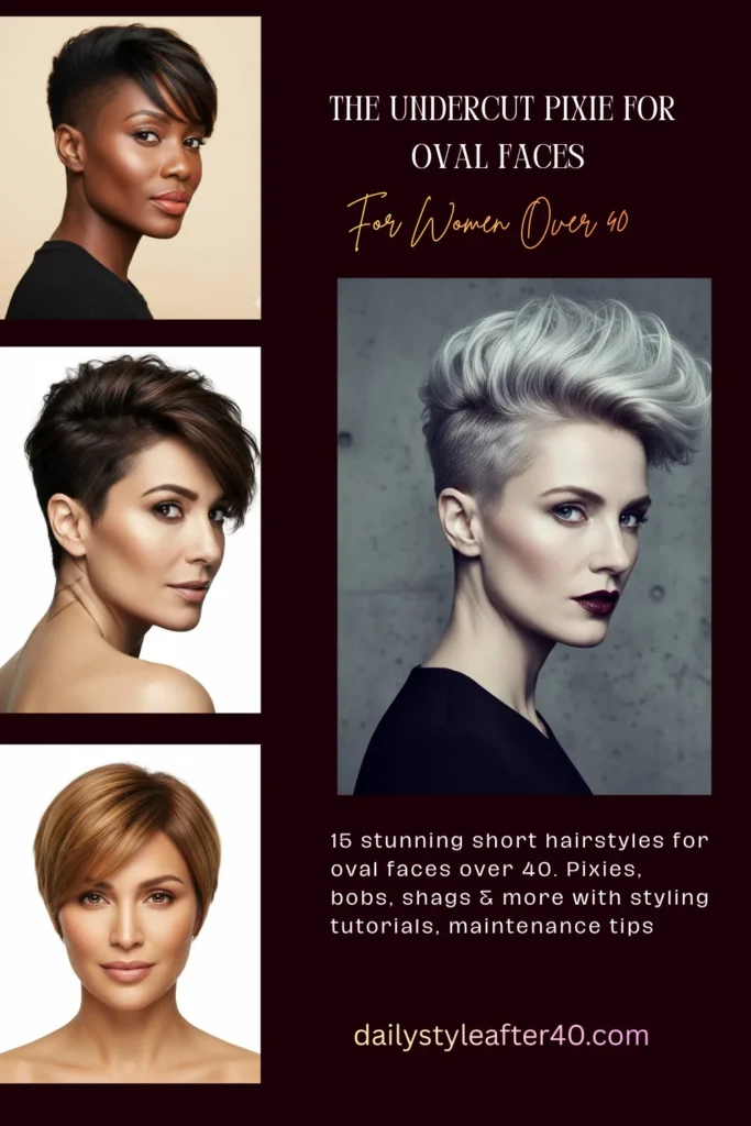 The Undercut Pixie for Oval Faces Over 40