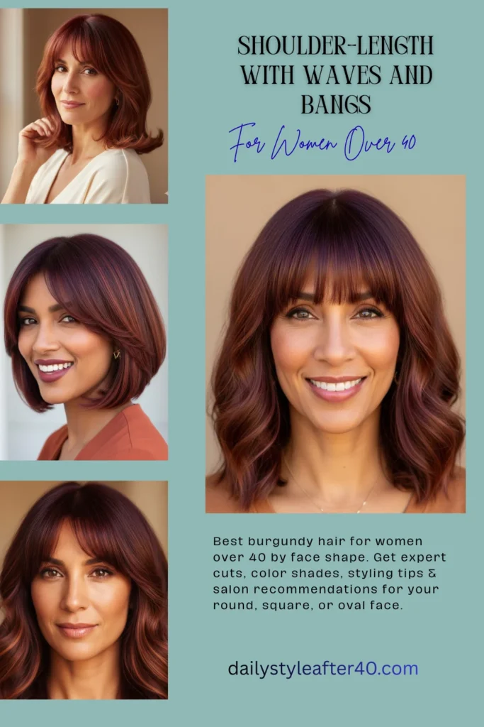 Shoulder-Length with Waves and Bangs