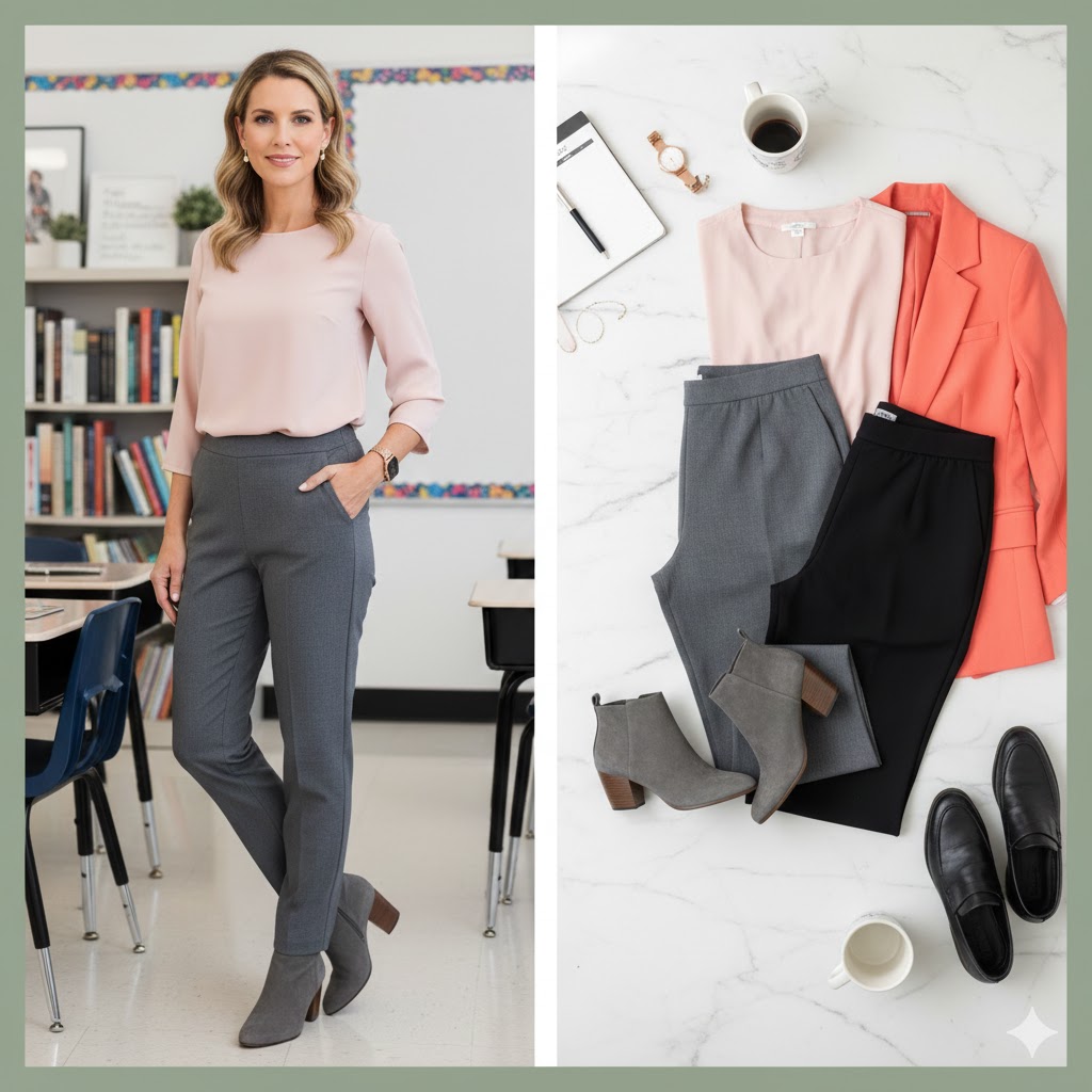 Elastic Waist Pull-On Pants – Easy Teacher Pants for Women Over 40