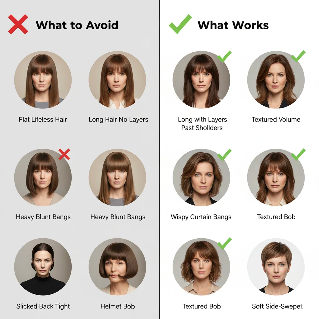 Hairstyles to Avoid for Oval Face Over 40