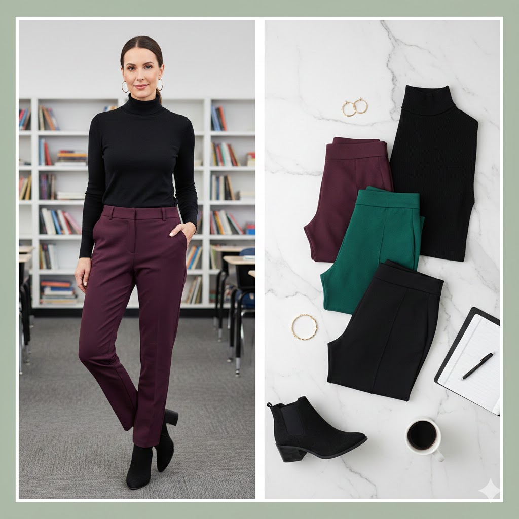 Ponte Knit Pants – Comfortable Teacher Pants for Women Over 40