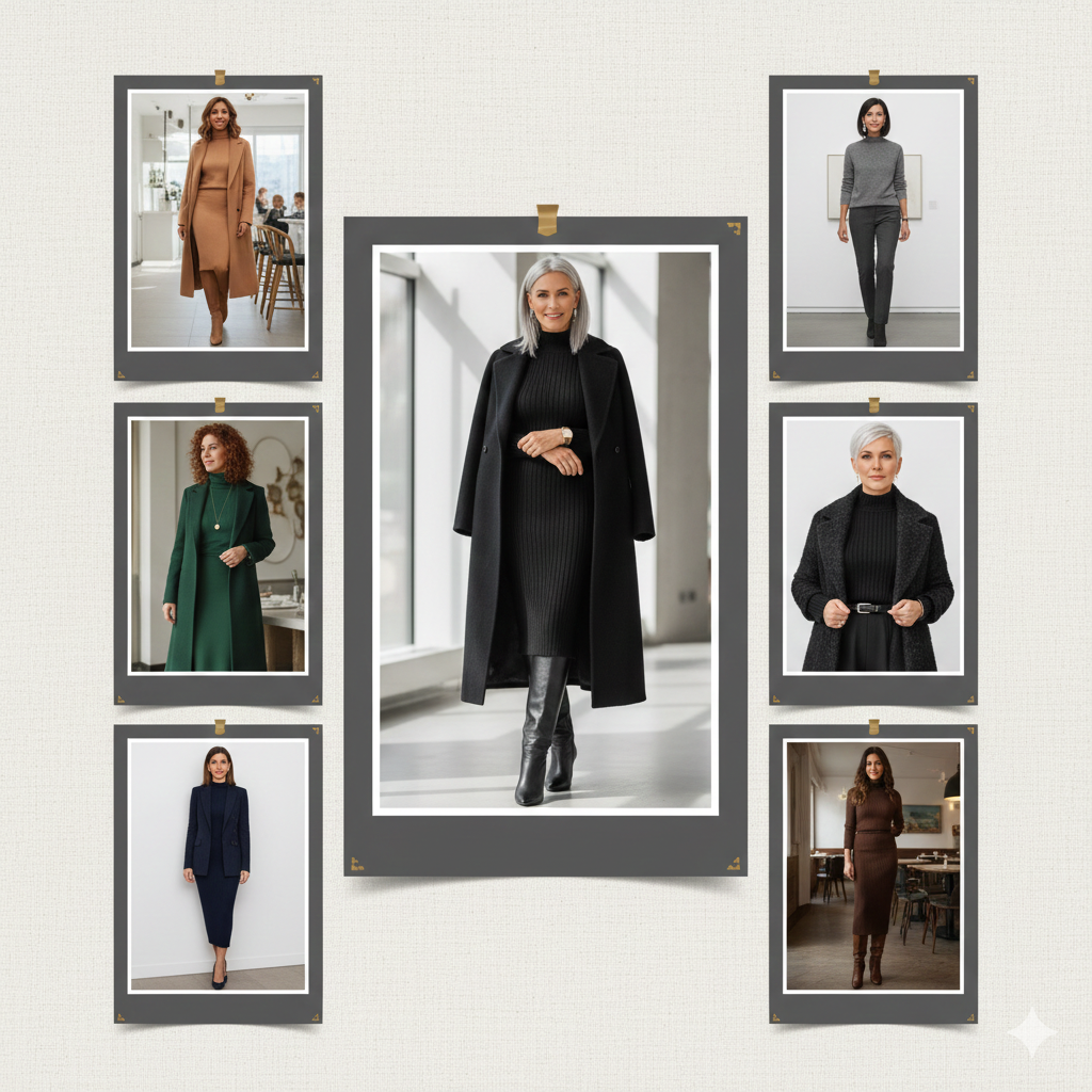 Winter Birthday Outfit Ideas: The Monochrome Look for women over 40