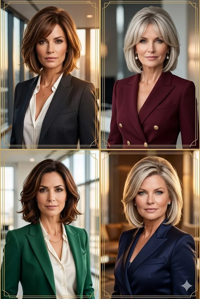 The Structured Professional Bob – Office Hairstyle for Women Over 40