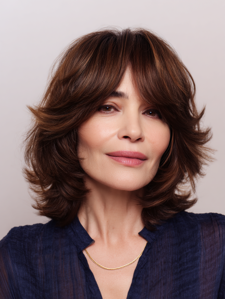 Layered Bob With Curtain Bangs