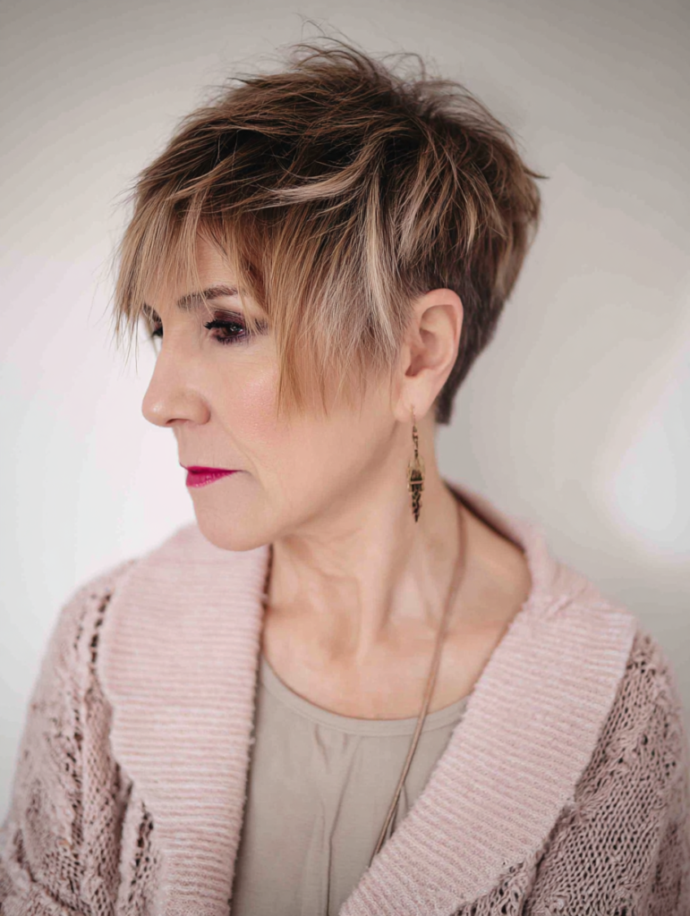 Messy Pixie With Long Bangs