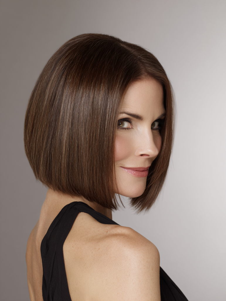 Sassy Haircuts for Women Over 40:Sassy Blunt Bob
