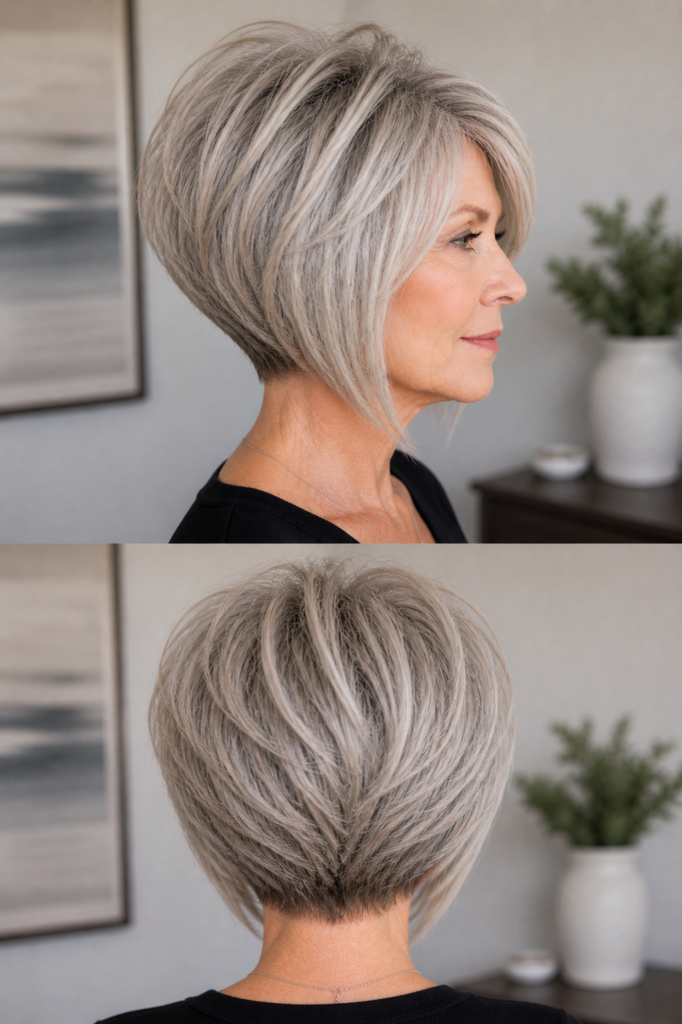 Stacked Bob with Wispy Ends